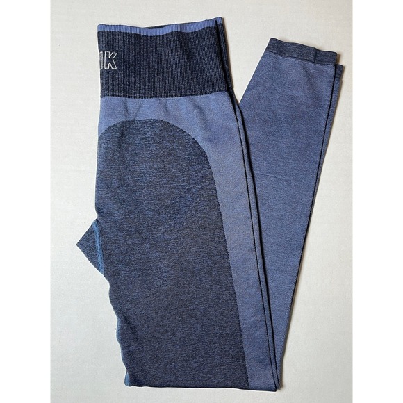 Victoria's Secret Pants - Victoria's Secret "PINK" Blue Seamless Leggings Women's Yoga Pants Gym Workout S